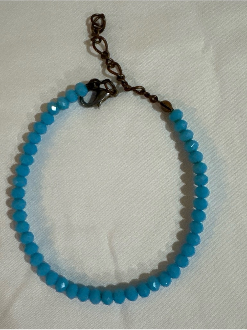 Blue Faucet Gemstone Bead Bracelet - Handmade